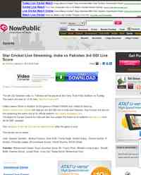 Star Cricket Live Streaming India vs Pakistan 3rd: NowPublic