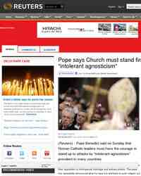 Pope says Church must stand firm against intolerant: Reuters India