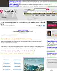 Live Streaming India vs Pakistan 3rd ODI Match: NowPublic